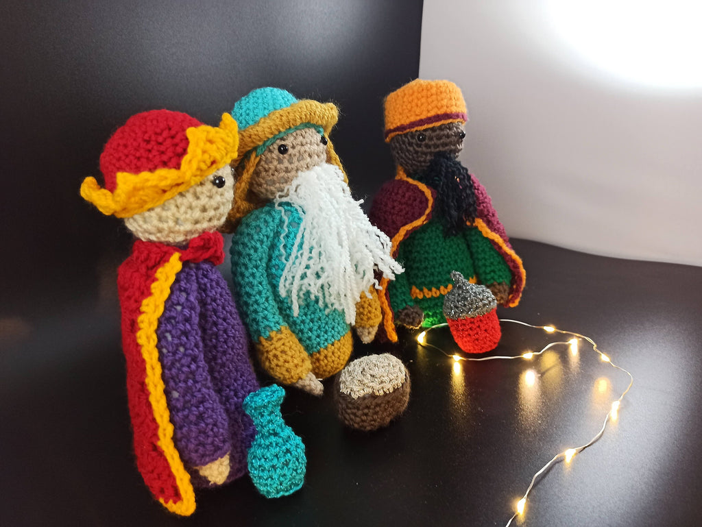 Crochet Nativity Set: Handmade Three Wise Men Christmas Decor