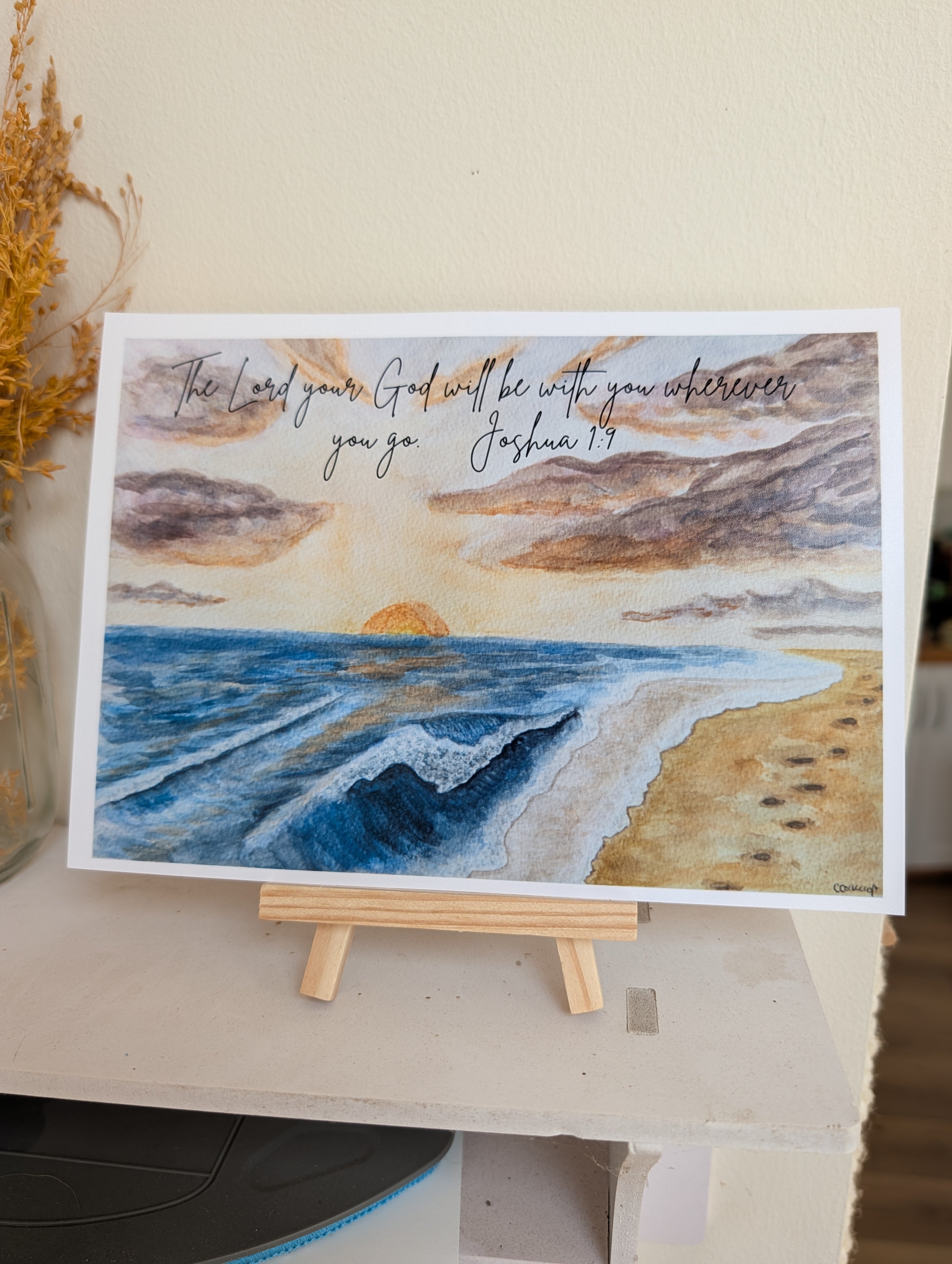 Watercolour Christian art print A5