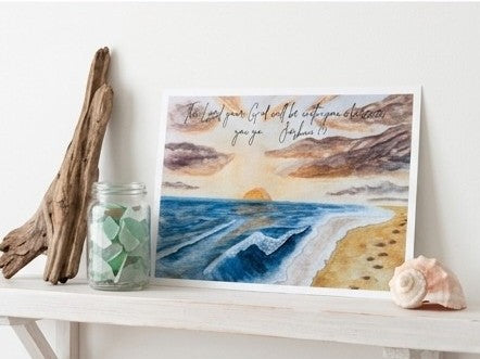 Watercolour Christian art print A5