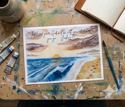 Watercolour Christian art print A5