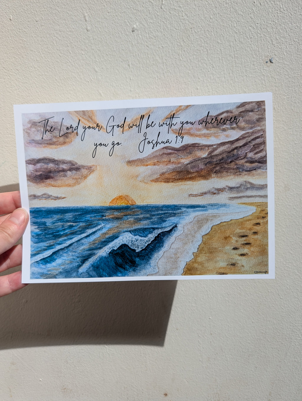 Watercolour Christian art print A5